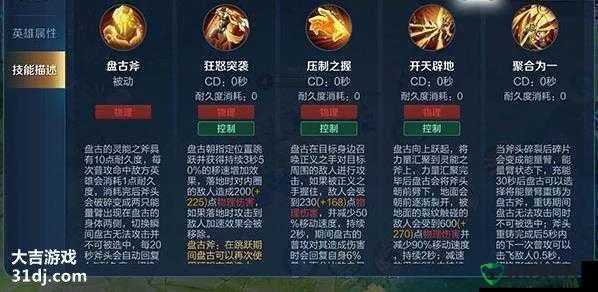 古荒巨斧技能搭配秘籍：职业英雄最强组合攻略