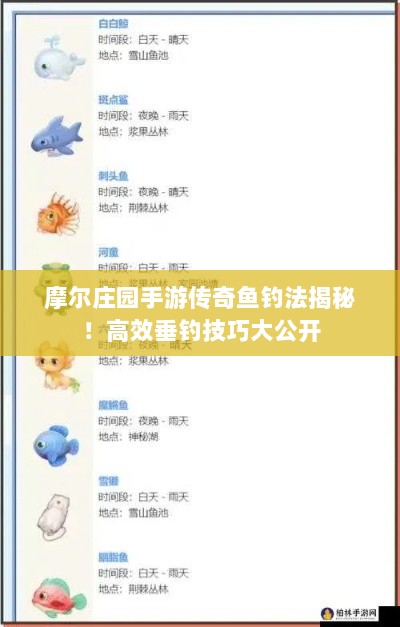 摩尔庄园手游传奇鱼钓法揭秘！高效垂钓技巧大公开