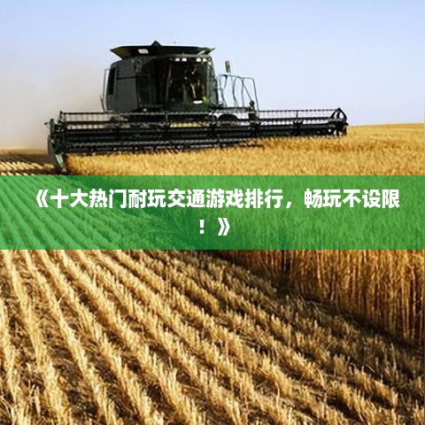 《十大热门耐玩交通游戏排行，畅玩不设限！》