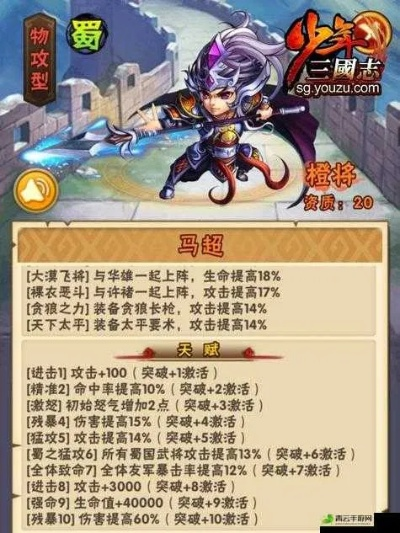 少年三国志零马超攻略：主将属性技能提升秘籍大揭秘