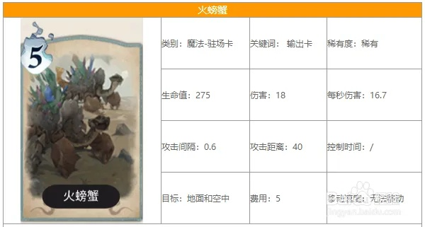 哈利波特觉醒火螃蟹卡牌解析：揭秘魔法觉醒中的强力火蟹！