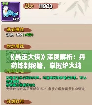 《脉络丹获取攻略》揭秘：暴走大侠高效入手技巧大公开