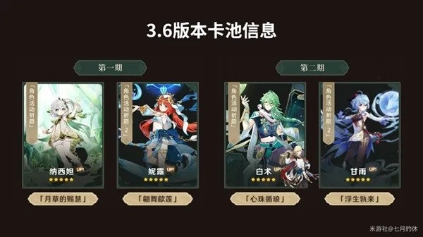 原神3.0下半卡池抽卡全指南，钟离适配草系的核心价值+四星取舍建议