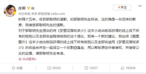 庄羽催郭敬明公开收益类型，反抄袭维权的收益账，为何成行业难啃的骨头？