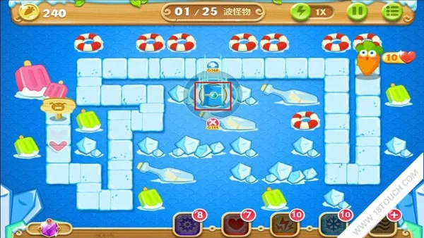 保卫萝卜2第23关怎么拿双萝卜？冰川关清障+炮塔布局全攻略